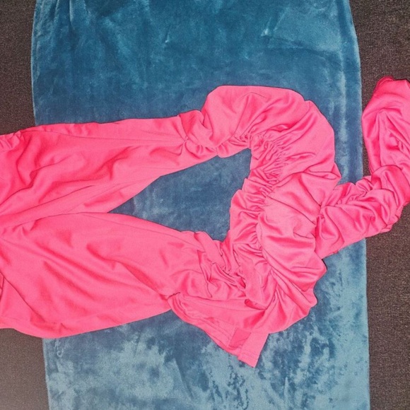 Pink Women's Ruched Pants - Picture 4 of 4